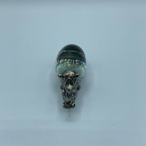 Vintage Glass And Pewter Ngwenya Rhino